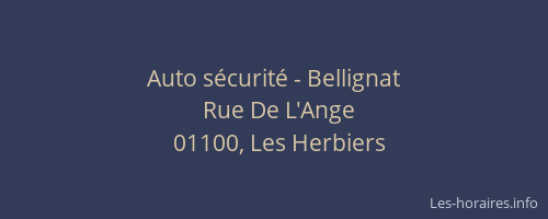 Auto sécurité - Bellignat