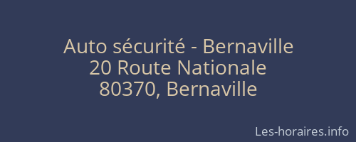 Auto sécurité - Bernaville
