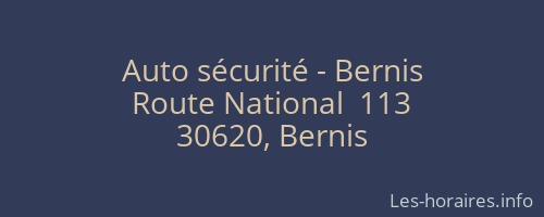 Auto sécurité - Bernis