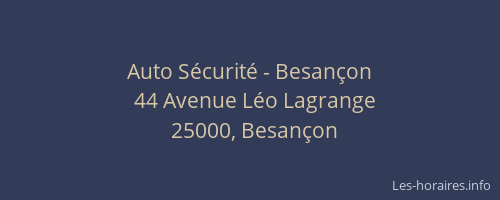 Auto Sécurité - Besançon