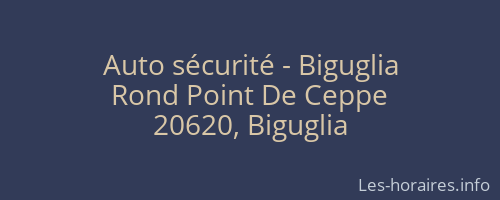 Auto sécurité - Biguglia