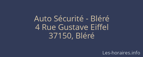 Auto Sécurité - Bléré