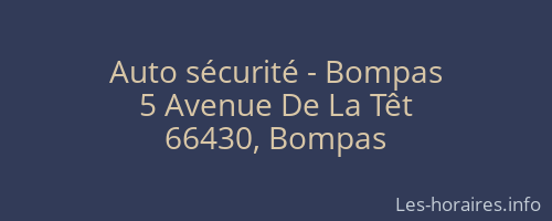 Auto sécurité - Bompas