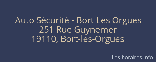 Auto Sécurité - Bort Les Orgues