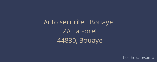 Auto sécurité - Bouaye