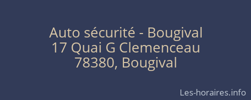 Auto sécurité - Bougival