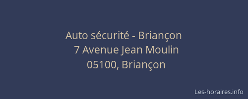 Auto sécurité - Briançon