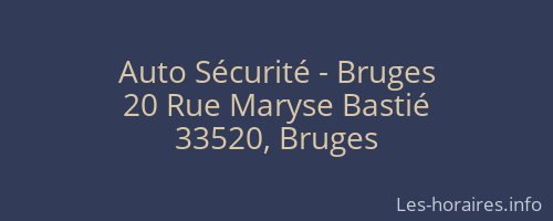 Auto Sécurité - Bruges