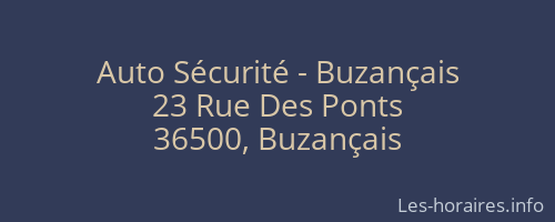 Auto Sécurité - Buzançais