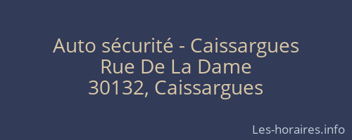 Auto sécurité - Caissargues