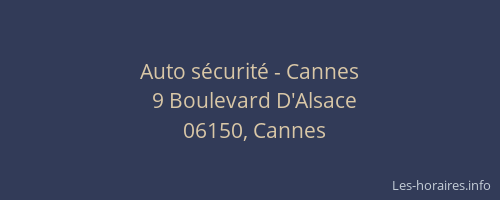 Auto sécurité - Cannes