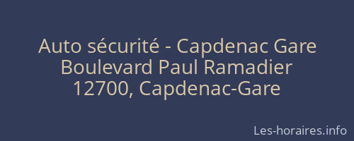 Auto sécurité - Capdenac Gare