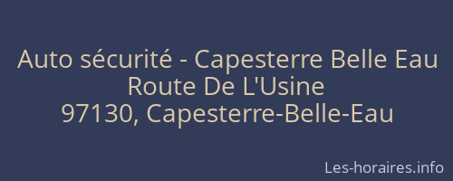 Auto sécurité - Capesterre Belle Eau