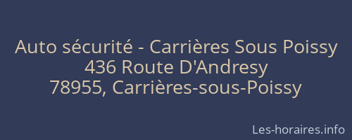 Auto sécurité - Carrières Sous Poissy