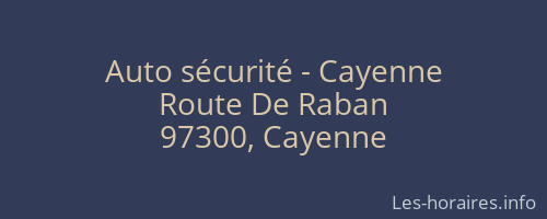 Auto sécurité - Cayenne