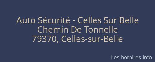 Auto Sécurité - Celles Sur Belle