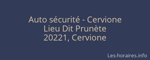 Auto sécurité - Cervione