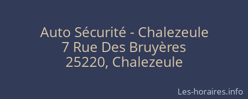 Auto Sécurité - Chalezeule