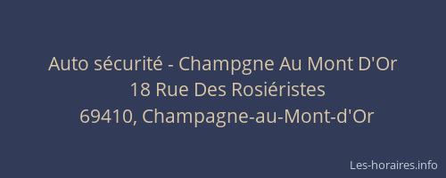 Auto sécurité - Champgne Au Mont D'Or