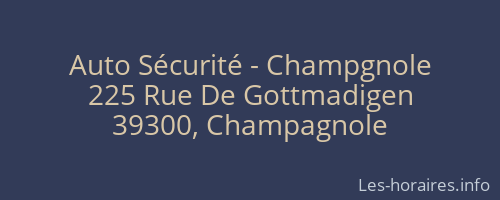Auto Sécurité - Champgnole