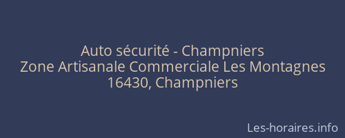 Auto sécurité - Champniers