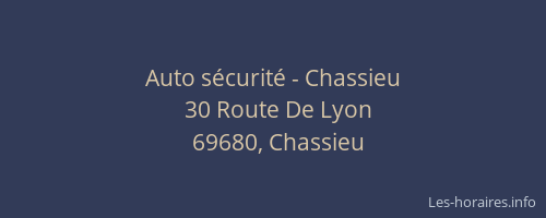 Auto sécurité - Chassieu