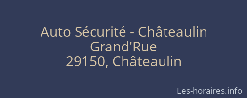 Auto Sécurité - Châteaulin