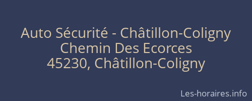 Auto Sécurité - Châtillon-Coligny