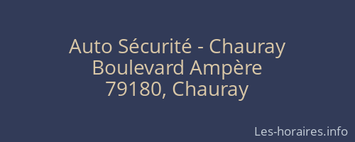 Auto Sécurité - Chauray