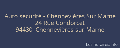 Auto sécurité - Chennevières Sur Marne