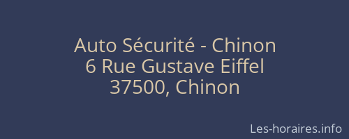 Auto Sécurité - Chinon