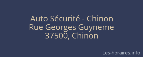 Auto Sécurité - Chinon