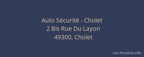 Auto Sécurité - Cholet