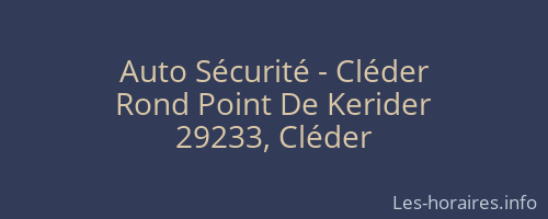 Auto Sécurité - Cléder