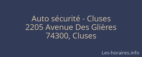 Auto sécurité - Cluses