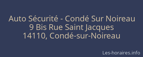 Auto Sécurité - Condé Sur Noireau