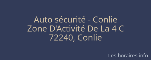Auto sécurité - Conlie