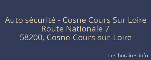 Auto sécurité - Cosne Cours Sur Loire