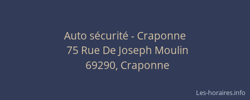 Auto sécurité - Craponne