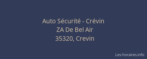 Auto Sécurité - Crévin