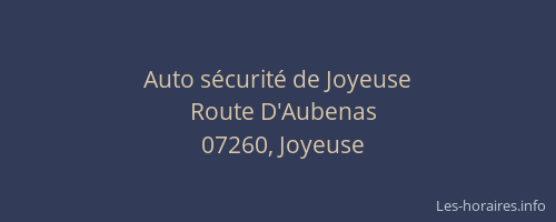 Auto sécurité de Joyeuse