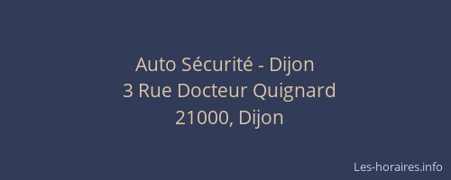 Auto Sécurité - Dijon