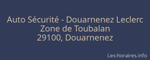 Auto Sécurité - Douarnenez Leclerc