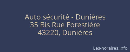 Auto sécurité - Dunières