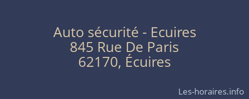 Auto sécurité - Ecuires