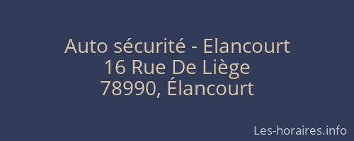 Auto sécurité - Elancourt