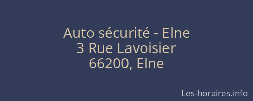 Auto sécurité - Elne