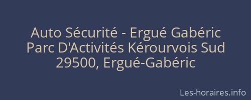 Auto Sécurité - Ergué Gabéric
