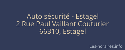 Auto sécurité - Estagel