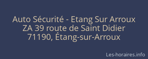 Auto Sécurité - Etang Sur Arroux
